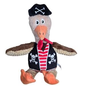 Think Dog Pirate Chicken Plush Toy  Brown 17” Dog Toy